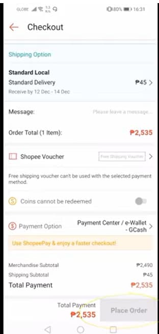 How to Use GCredit in Shopee