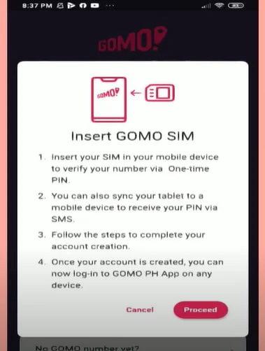 How to Activate GOMO SIM